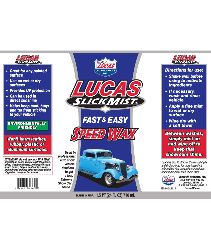 Lucas Slick Mist Speed Wax 710ml (10160) – Quick Spray Detailer