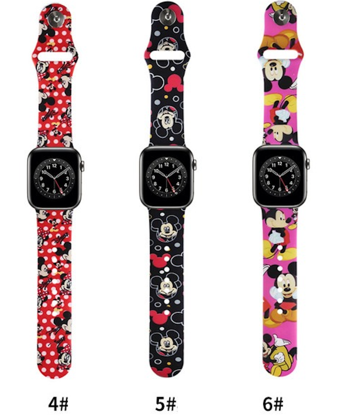 For Apple Watch Painted Silicone Band Strap for iWatch Ultra Series 8/7/6/3/SE