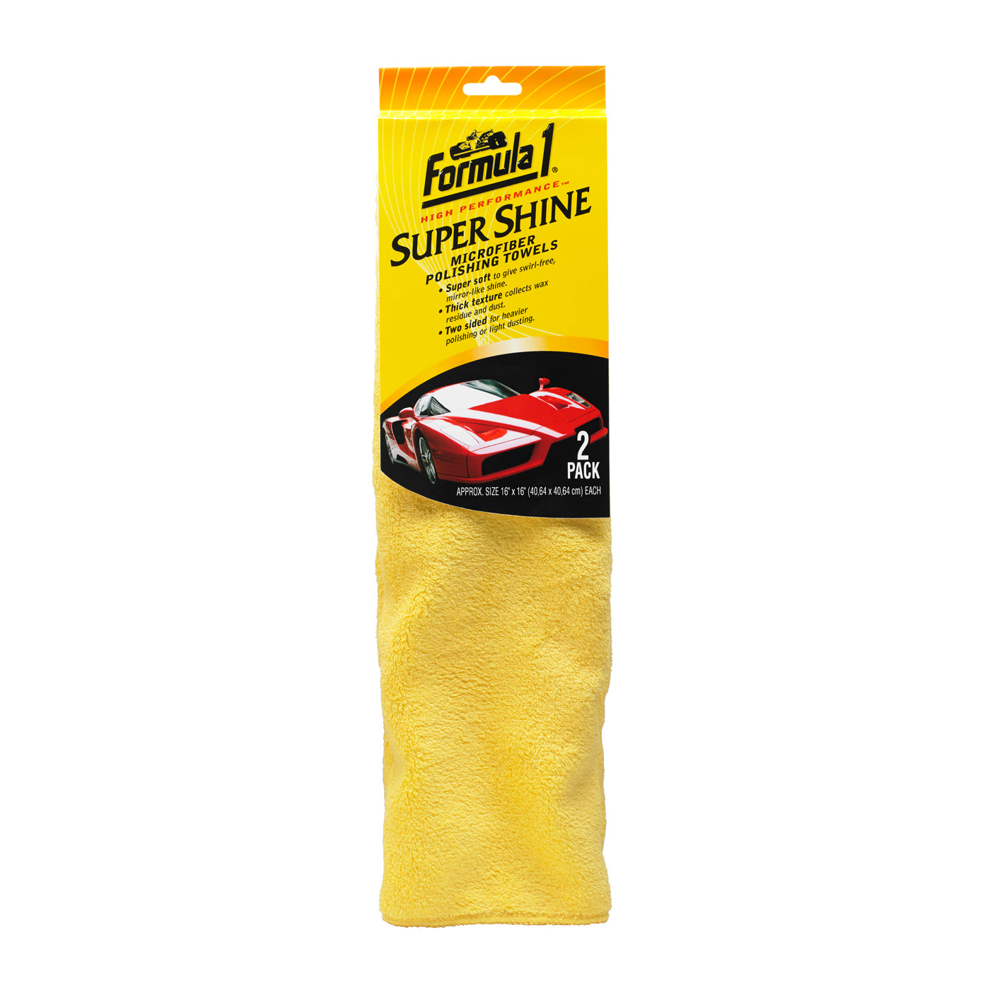 Formula 1 Super Shine Microfibre Polishing Towels 2-Pack – Lint-Free