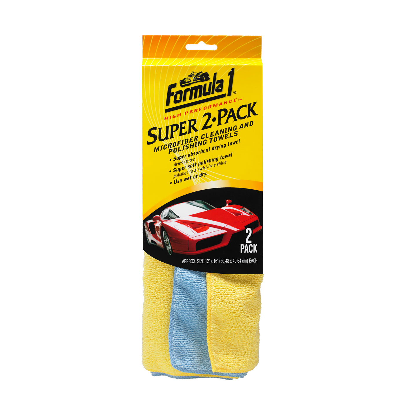 Formula 1 Microfibre Clean & Polish Towels 2-Pack – Soft & Lint-Free
