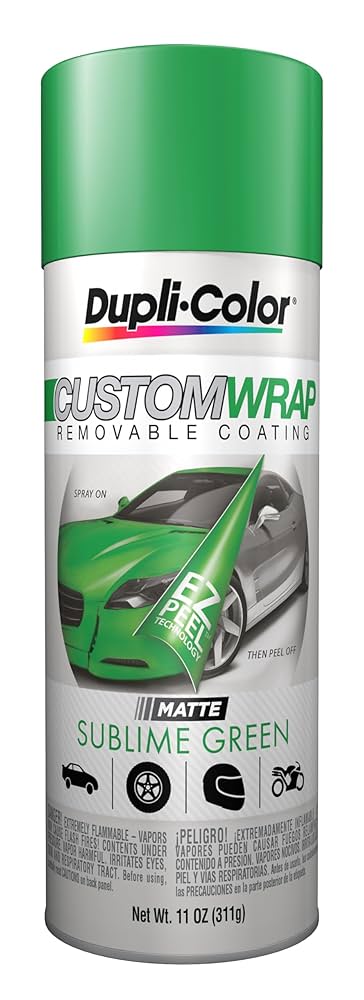 Dupli-Color Custom Wrap 311g – Matte Lime Green 311 g (CWRC803) – Removable EZ-Peel
