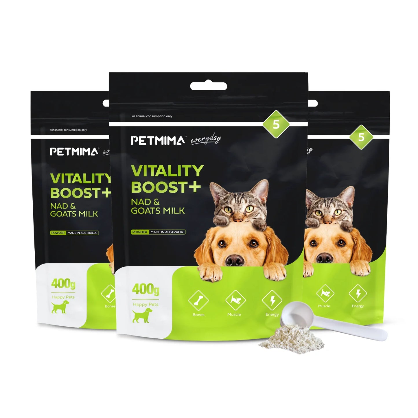 Homart Petmima | Vitality Boost+Nad & Goats Milk powder 250gSenior Supplement Vitality & Immunity Boosting | For Dogs & Cats