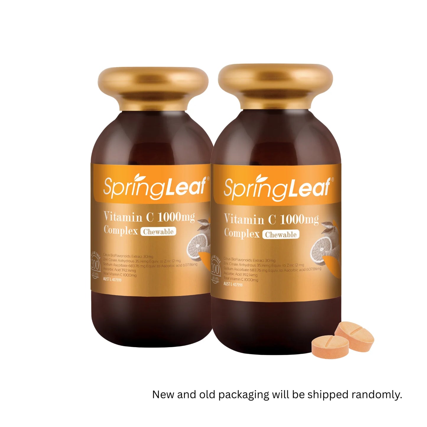 Homart SpringLeaf Vitamin C 1000mg Complex Chewable 200 Tablets