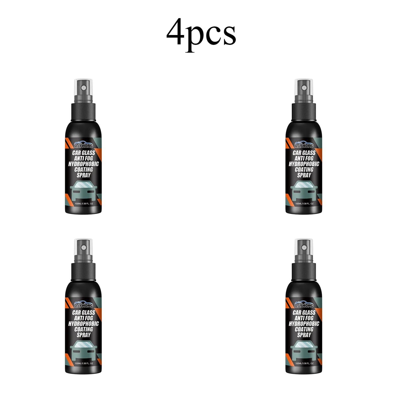 RAYHONG 100mL Car Glass Anti Fog Hydrophobic Coating Spray, Deep Cleaning, Water-Repellent And Anti-Fog, Long-Lasting