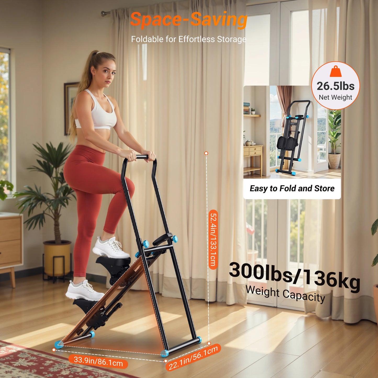 MERACH Stair Stepper for Home Gym Exercise New Version Vertical Climber Machine Full-Body Workout Compact Folding Cardio Stepper