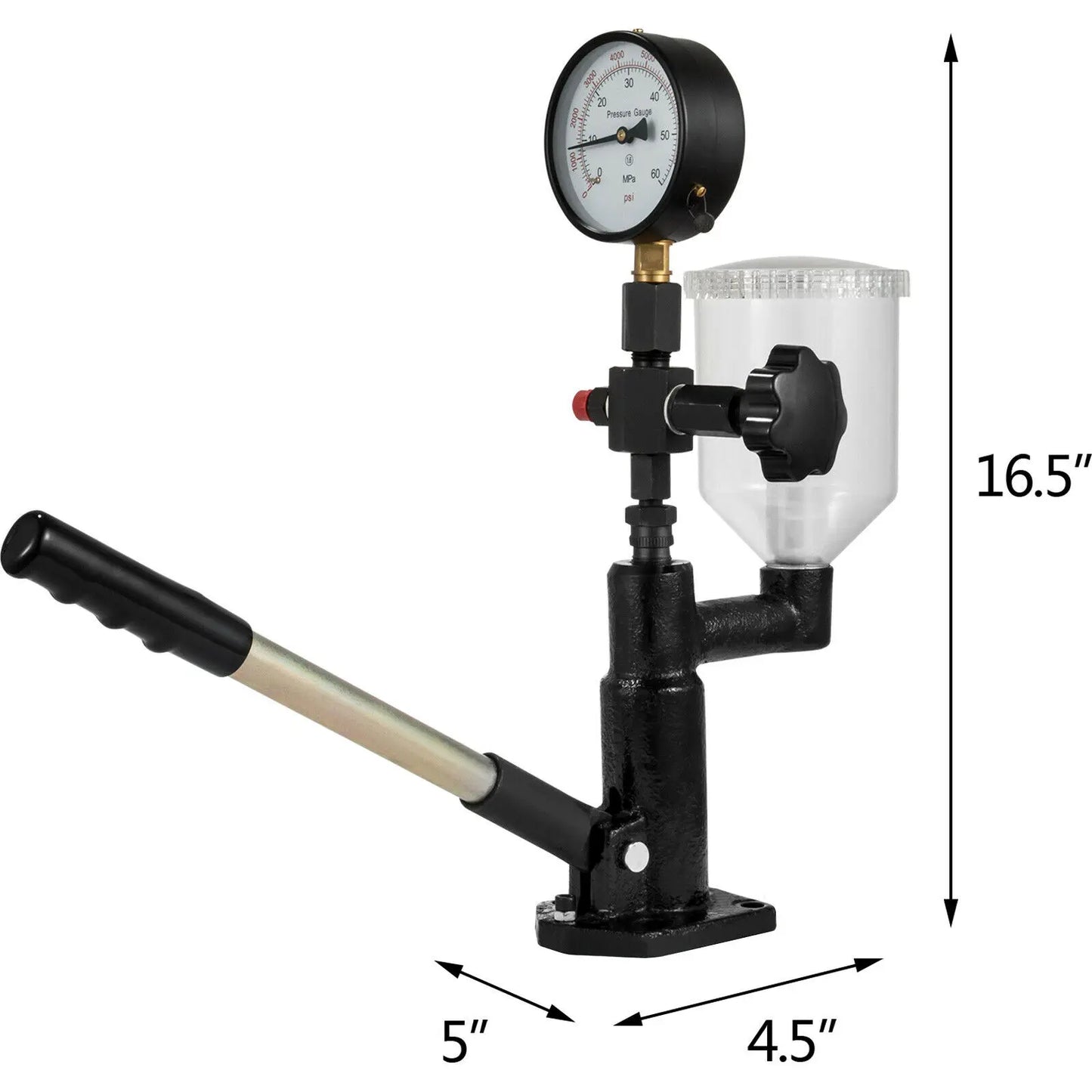 SucceBuy Diesel Fuel Injector Nozzles Tester with Scale Gauge Common Rail Pressure Tester Repair Tool for Automobiles Tractors