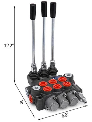 SucceBuy 2/3 Spool 11GPM3600PSI Directional Hydraulic Control Valve Double Acting Suitable Use for Pump Hydraulic Cylinder Motor