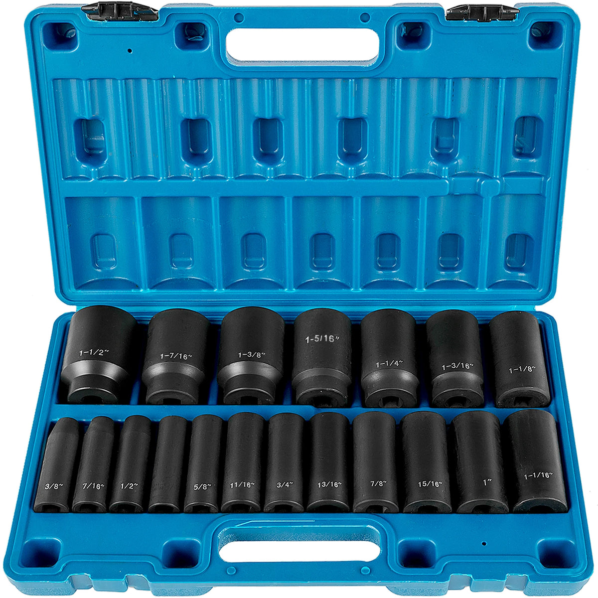 SucceBuy 14 19 26 PCS Impact Sockets Set 1/2Inch Standard Deep Drive 6-Point Socket With Carrying Case for Remove Wheel Lug Nuts