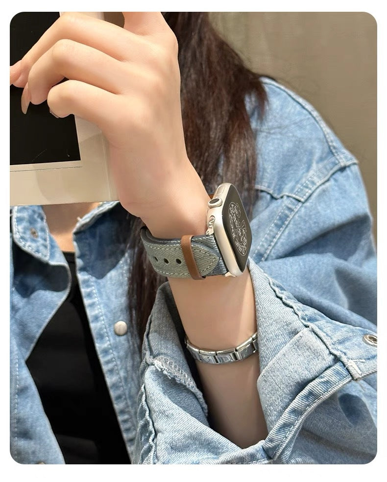 For Apple Watch Denim Band Strap Series 8-2 38/40/41/42/44/45/49mm iWatch