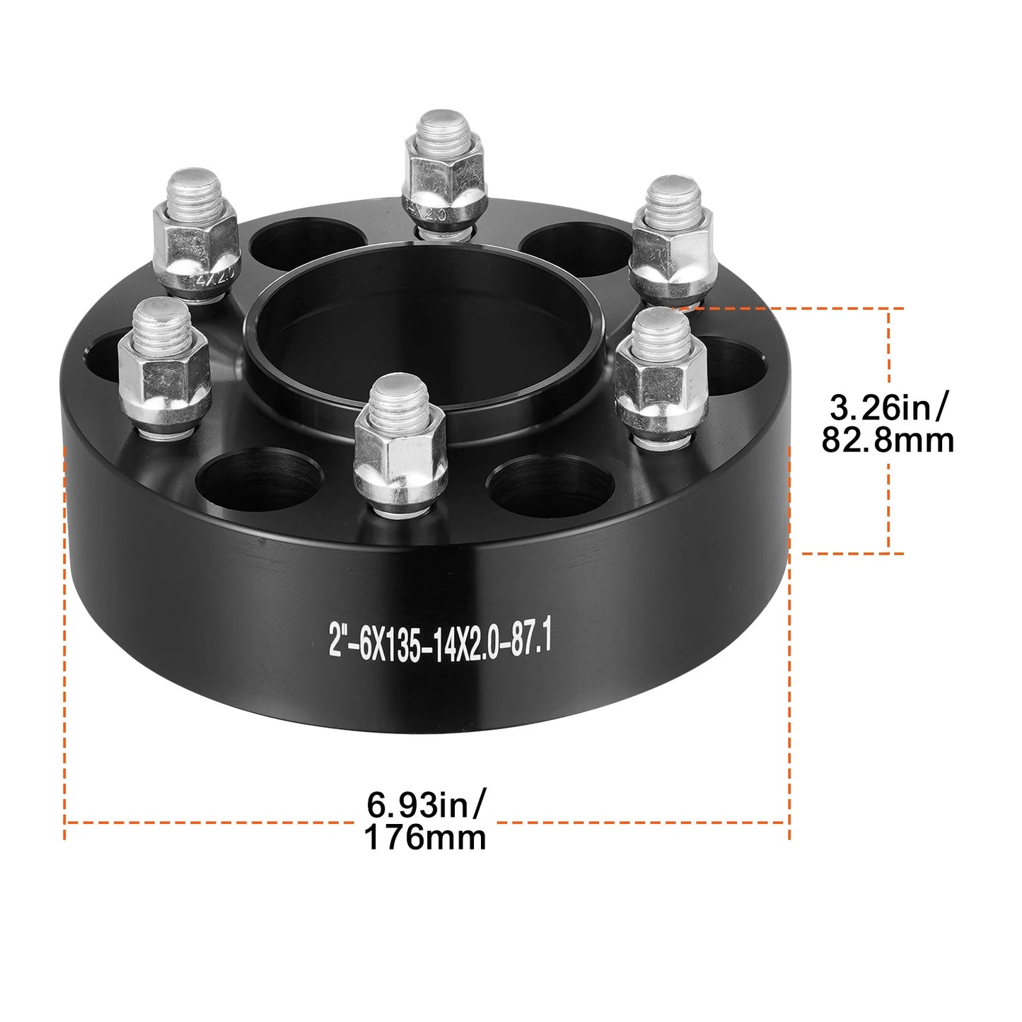 SucceBuy Wheel Spacers 8"x6.5" Wheel Adapters 8 Lug Forged Spacer 9/16"-18 Studs Spacers Dodge Ram 2500 Ram 3500 Ford F250 F350