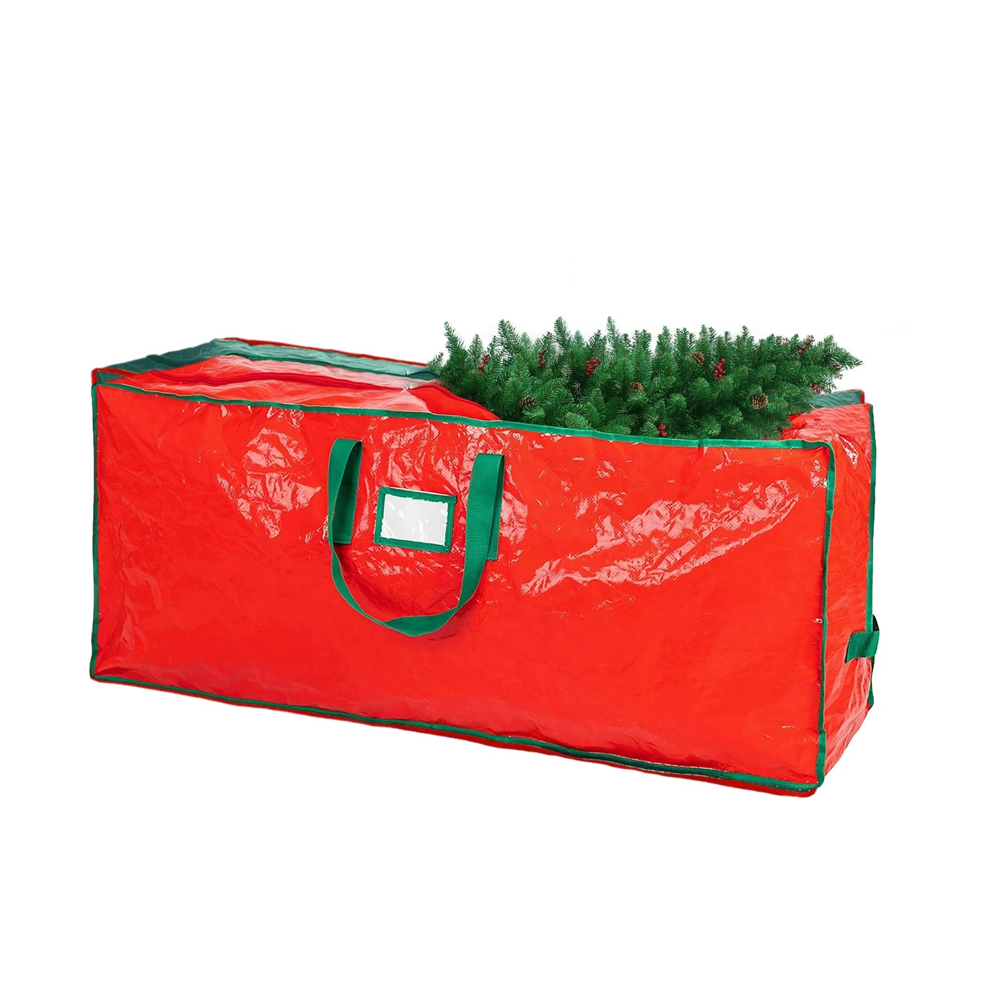 PE Xmas Tree Storage Bag w/ Handle Waterproof Fold Tree Package Bag (122 RED)