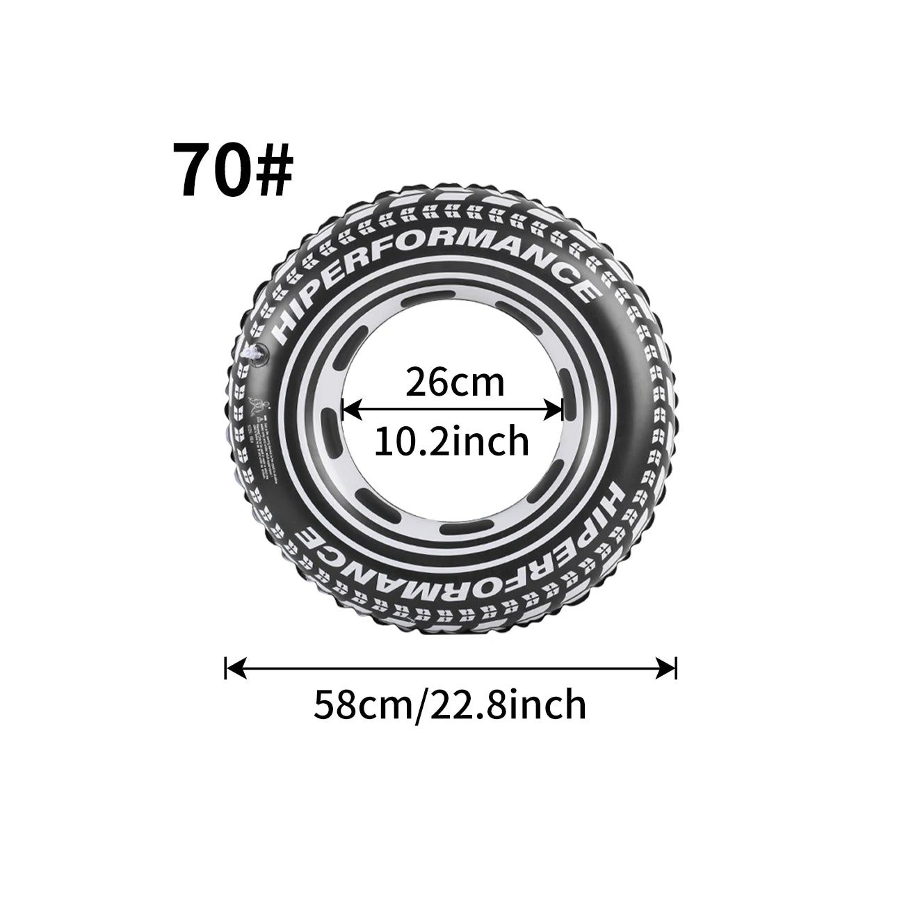 1PC Tire Shaped Thickened Pool Float, Simple Floating Ring For Adults In Summer, Suitable For Beach Parties