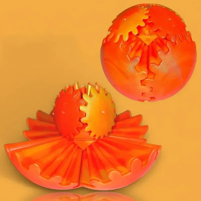 3D Printed Gear Ball Fidget Toys Spin Ball or Cube Stress Relief Desk Toy Anxiety Relax Activity for Kids Adults Gifts