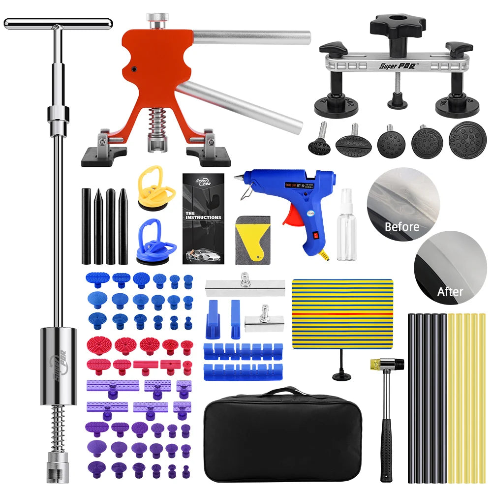 Super PDR Paintless Dent Repair Tool Set Professional Car Body Dent Repair Kit Suction Cup Dent Puller Dent Removal Repair Tool