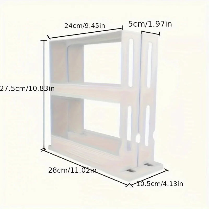 1 PC spice storage rack,90 degree swivel item storage rack, countertop 2 tier storage rack,small storage and organizer rack 2030