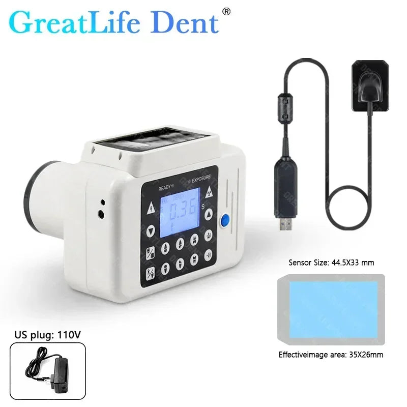 GreatLife US MX EU GCC Stock Portable Dental X-ray Machine X-Ray Unit with Built-in Display Sensor Digital HD Image Veterinary