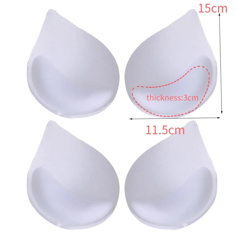 2Pair Sponge Bra Pads Swimsuit Breast Push Up Bra Padding Chest Enhancers Bra Foam Insert Chest Cup Intimates Accessories