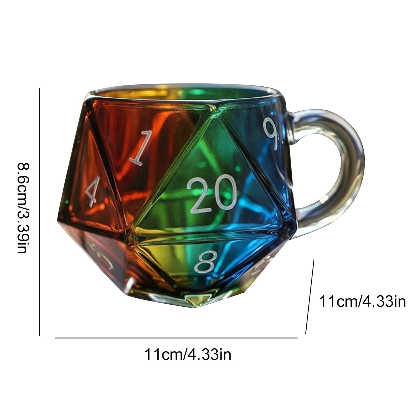 Glassware Mugs Elegant Original Breakfast Cups Polyhedral Dice Coffee Cup for Birthday Awesome Mug