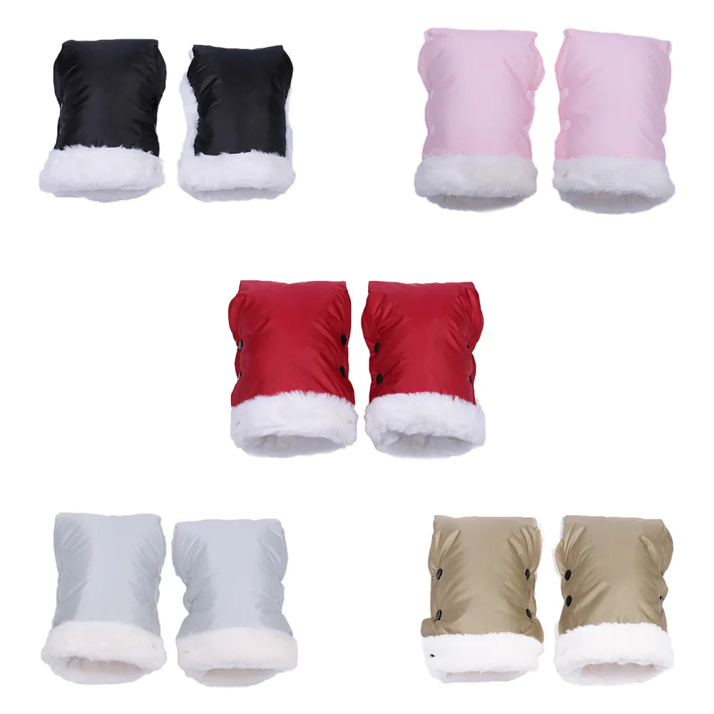 Winter Warm Stroller Gloves Waterproof Strollers Fleece Hand Muff Windproof Infant Clutch Cart Gloves Winter Supplies