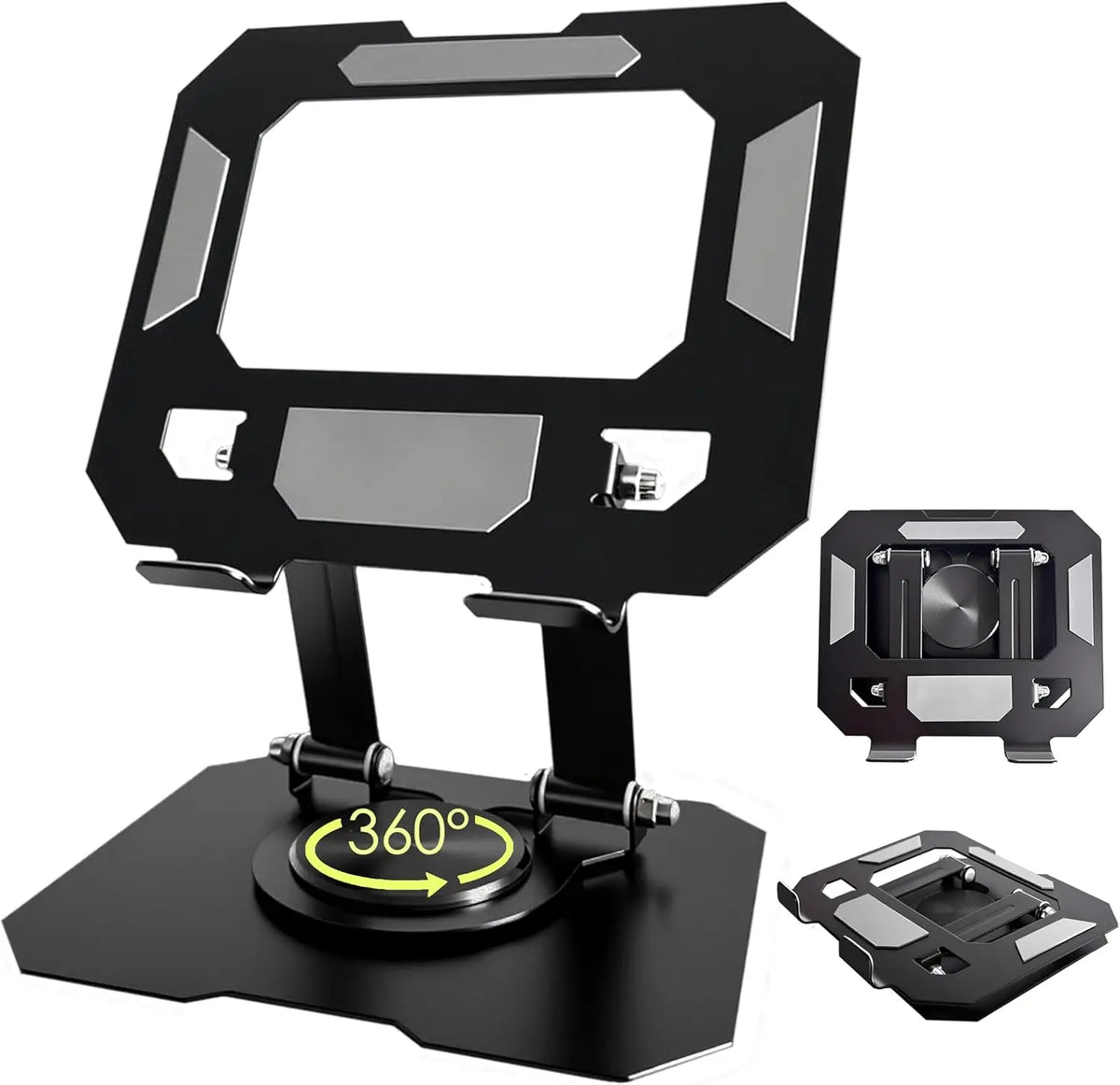 360 Rotatable Metal Tablet Stand Adjustable Foldable Desktop Holder Compatible for 4.7-12 Inch Ipad Pro Air Mini Laptop