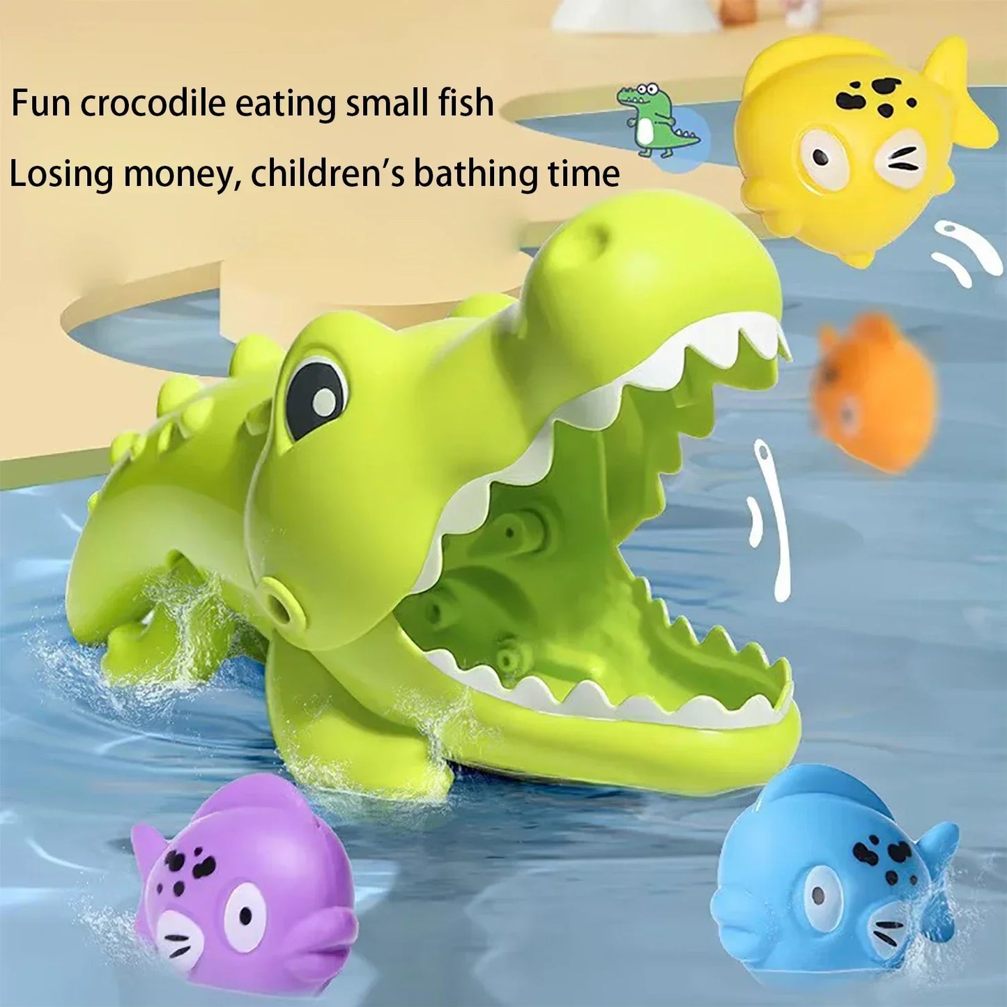 Children's Bathroom Bathing and Water Playing Toys Big Crocodile Eating Small Fish Game New and Unique Summer Playing with Water