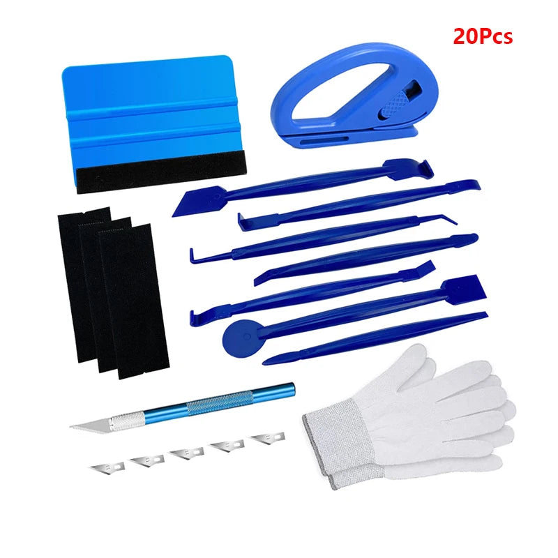 Car Vinyl Wrap Tools Tint Film Kit Gripper Magnet Holder Vinyl Wrap Gloves Felt Squeegee Safety Cutter Edge Trimming Squeegee