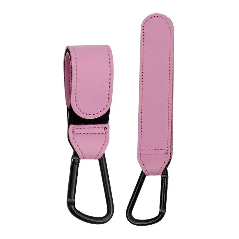 Stroller Hooks Baby Diaper Bag Hook Stroller Organize PU Leather Adjustable Pram Multi-function Hook Strong Bearing High Quality