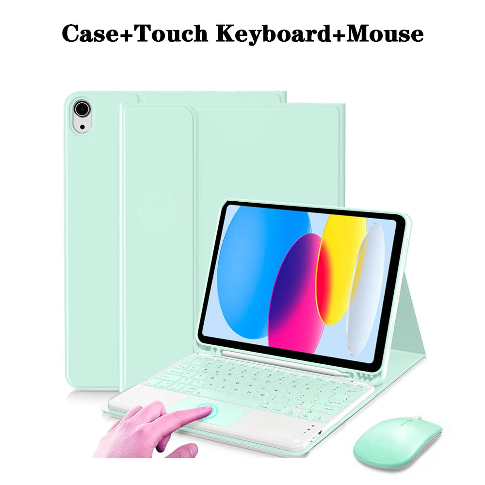 Keyboard Case for iPad (A16) 11th/10th Generation,Detachable Wireless Keyboard,Stand Folio Keyboard Cover with Pencil Holder