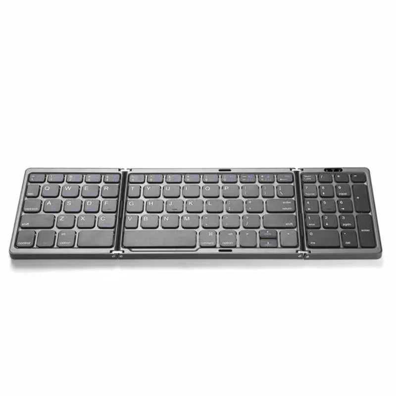 Tri-Fold Bluetooth Keyboard Portable Mini Keyboard Rechargeable Keyboard Mute Wireless Keyboard For Laptop Windows Android IOS