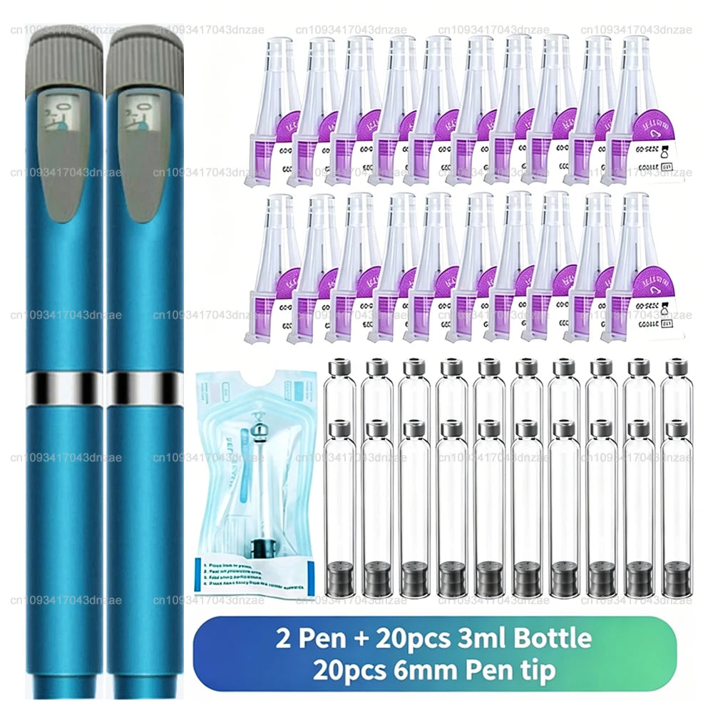 Aluminum Magic Pen Kit Cartridges 3ml Empty Cassette Bottle Individual Packaging Disposable 6mm Pen Tip for Lilly Insulin Pen
