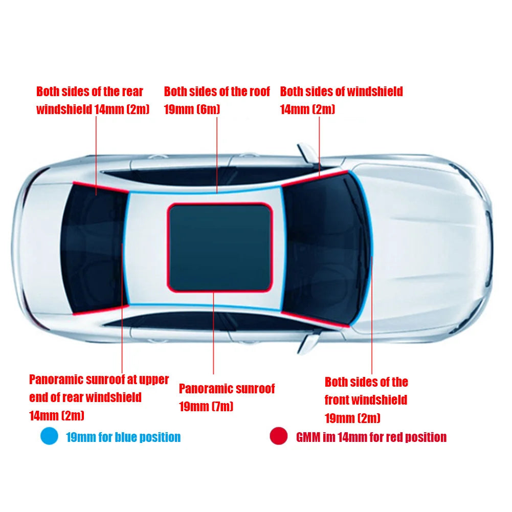 Window Edge Windshield Roof Sealing Strip Rubber Noise Insulation Auto Roof Windshield Sealant Protector Waterproof Window Seals