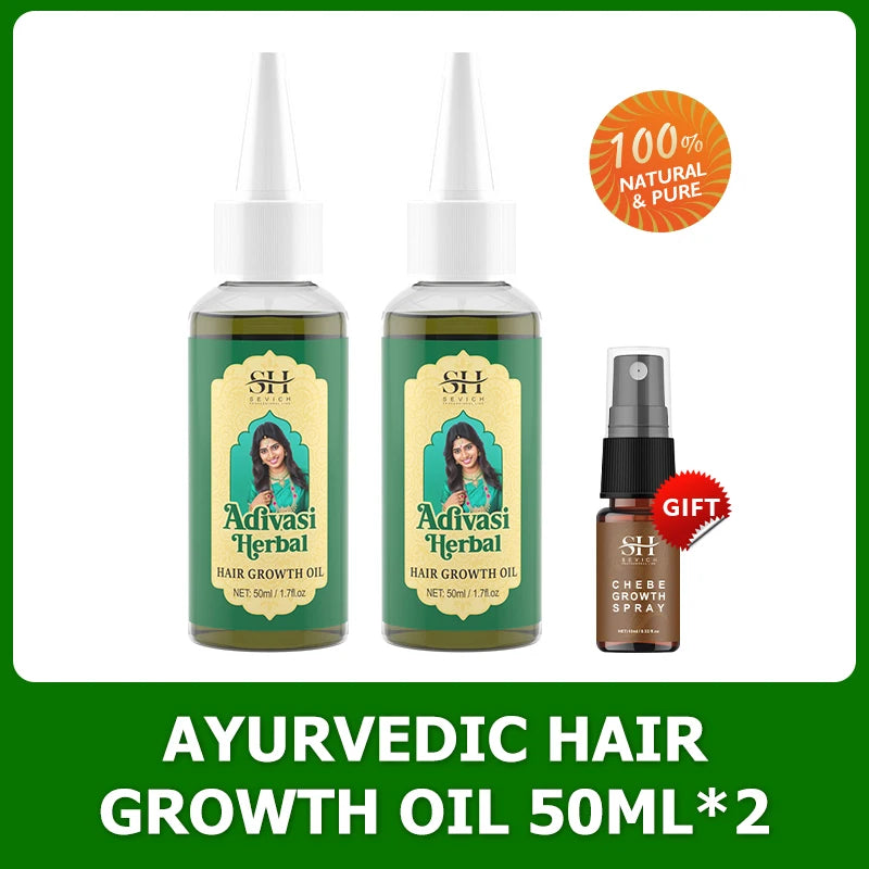 Ayurvedic Hair Growth Oil Adivasi Organic Hair Growth Serum Pure Plant Hair Growth Oil Anti Hair Loss Fast Regrowth Haircare