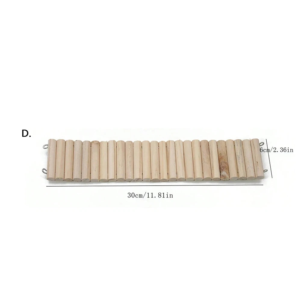 Hamster Habitat Accessories Multiple Size Wooden Bridge Cage Hamster Bendable Fence for Small Animals Climbing
