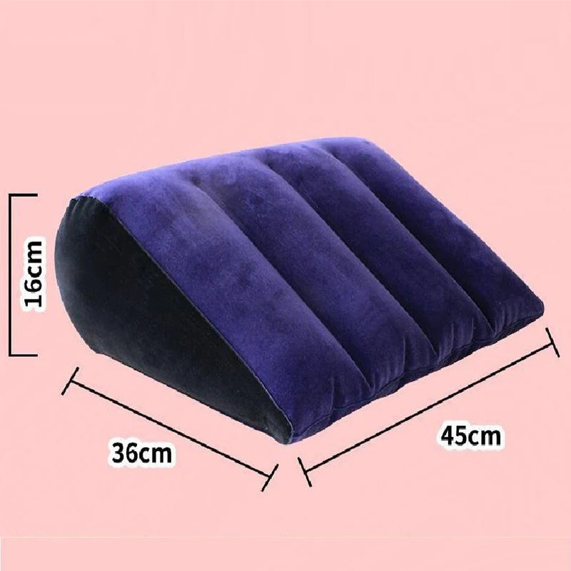 Triangular Travel Pillow Inflatable Office Neck Lumbar Support Pillow Thickened flocking Leg Rest Pillow for Air Travel