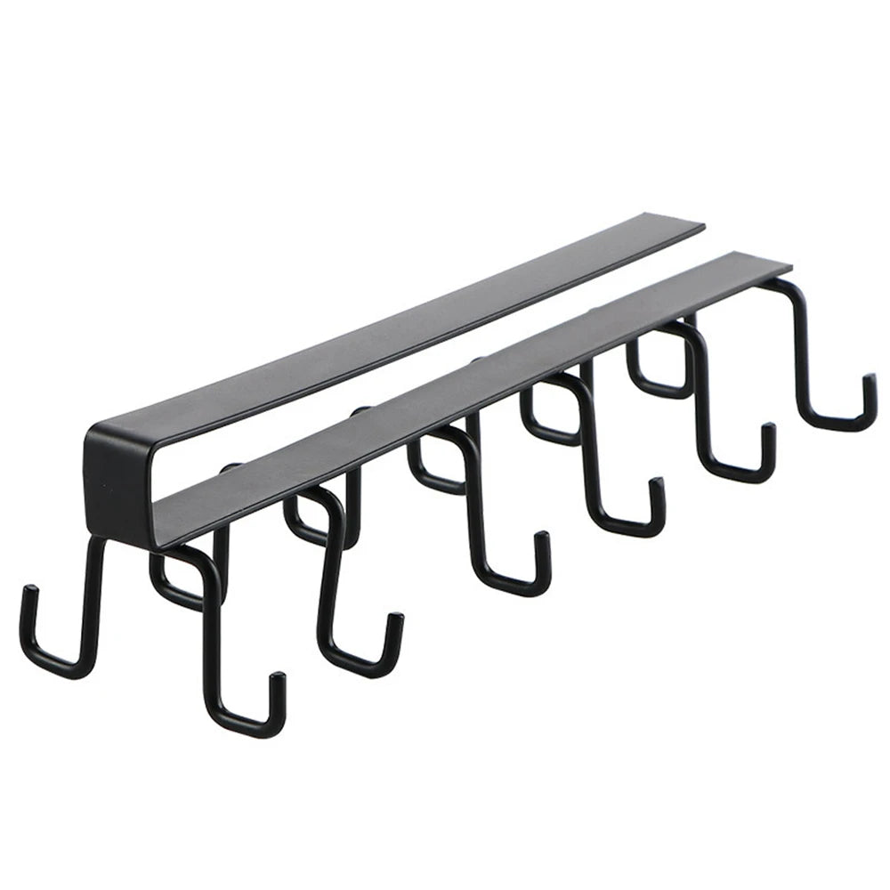 Double Hook Under Shelf Kitchen Cabinet Hanger Organiser Mug Cup Rack Holder