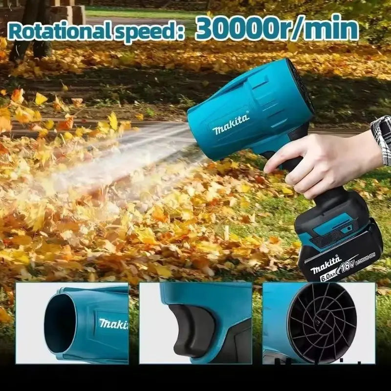 Makita 18V Rechargeable Turbo Blower Hand‑held Air Blower for Vehicle Drying Dust Clearing Outdoor Working Power Tool