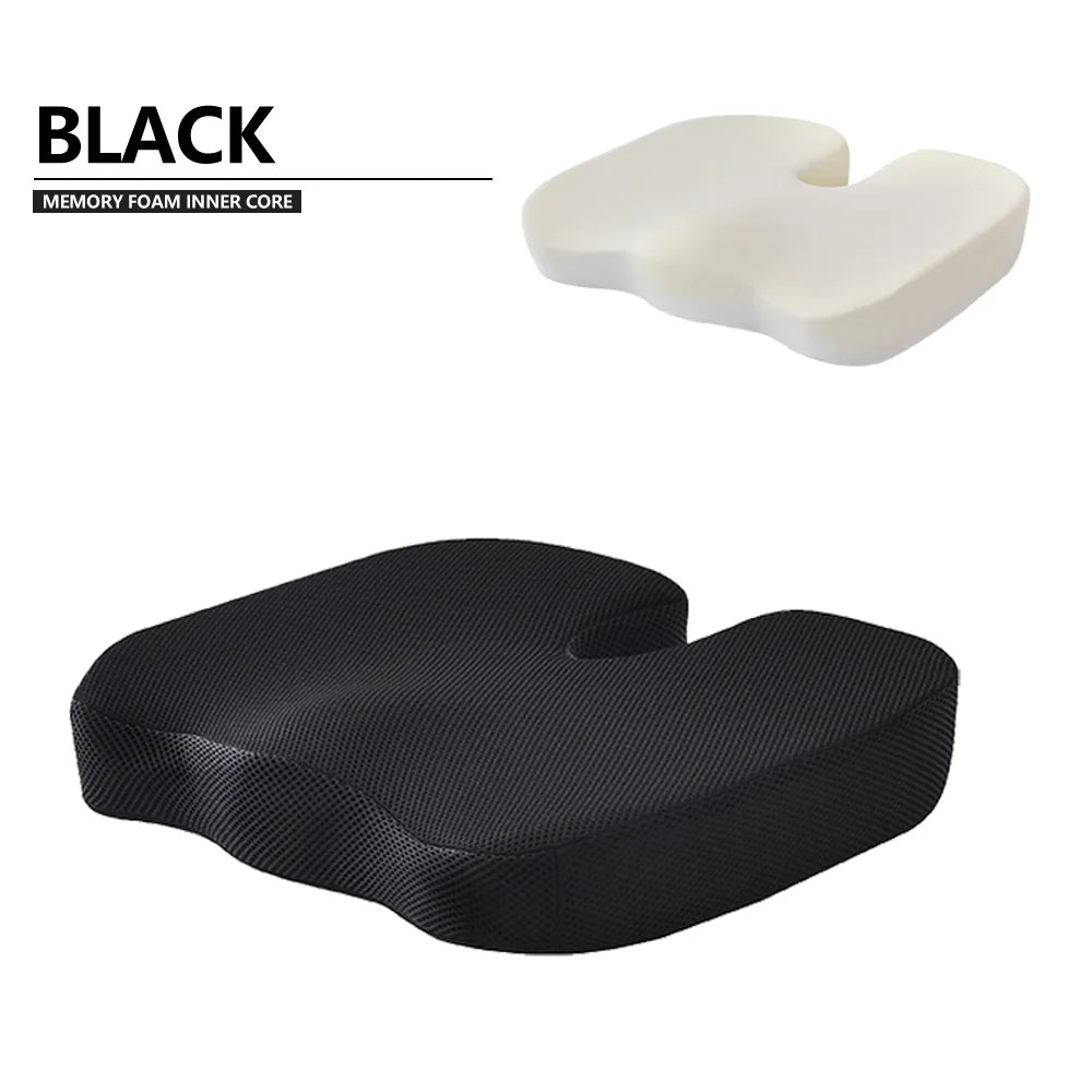 1-2pcs Orthopaedic Memory Foam Seat Cushion Support Back Pain Chair Pillow Car Coccyx