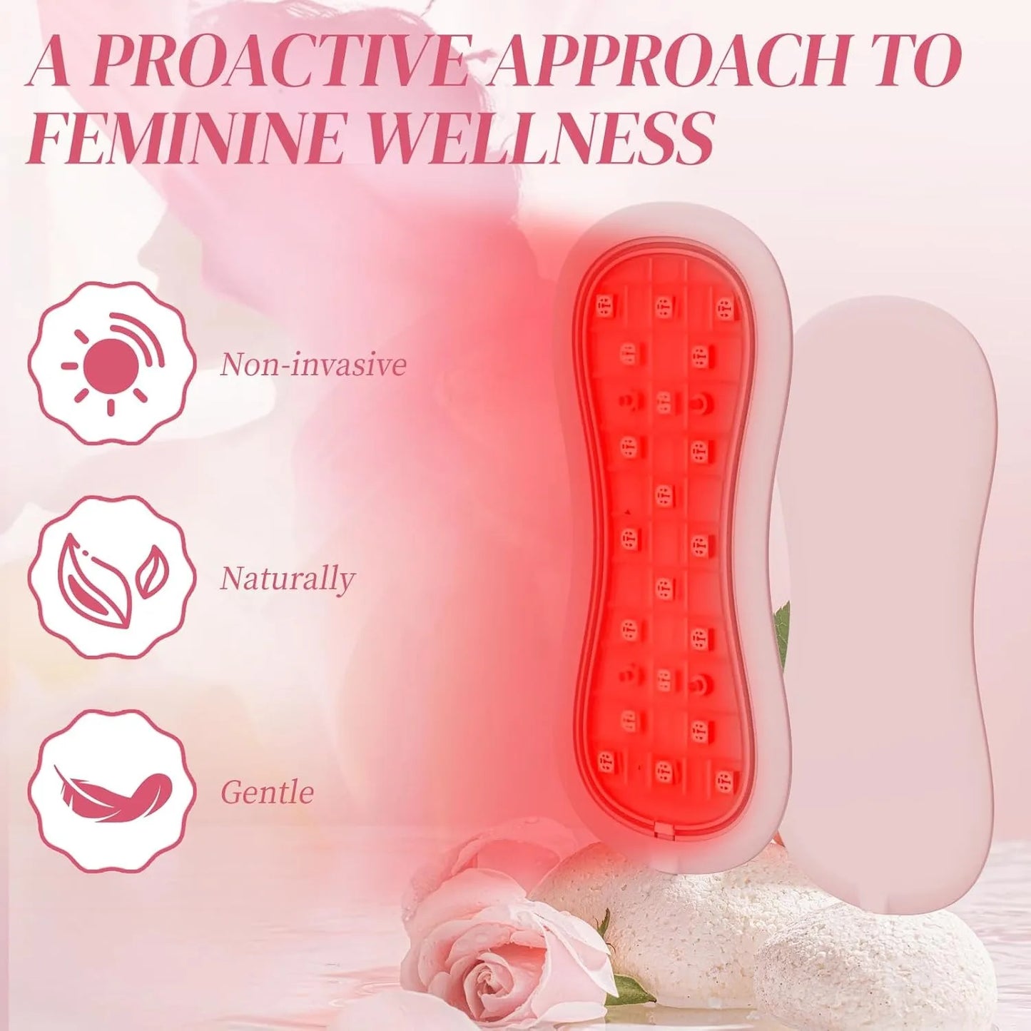 Red Light Therapy Device for Women Vulva Itching Vaginitis Dysmenorrhea 4-in-1 Intimate Care Silicone Pad 660nm 460nm 850nm