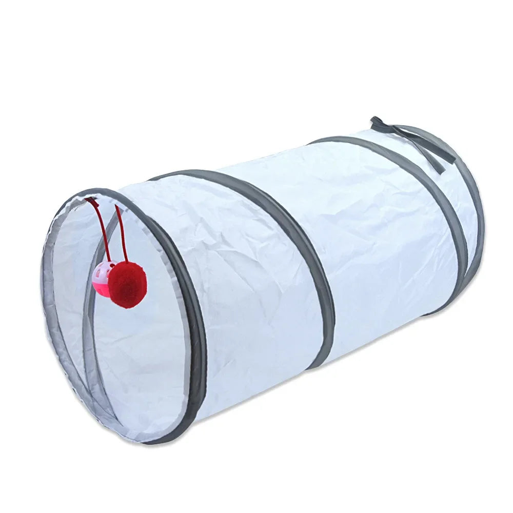 Short Tunnel Foldable Cat Toy Kitty Pet Training Interactive Fun Toy Tunnel Bored For Puppy Rabbit Play Tube