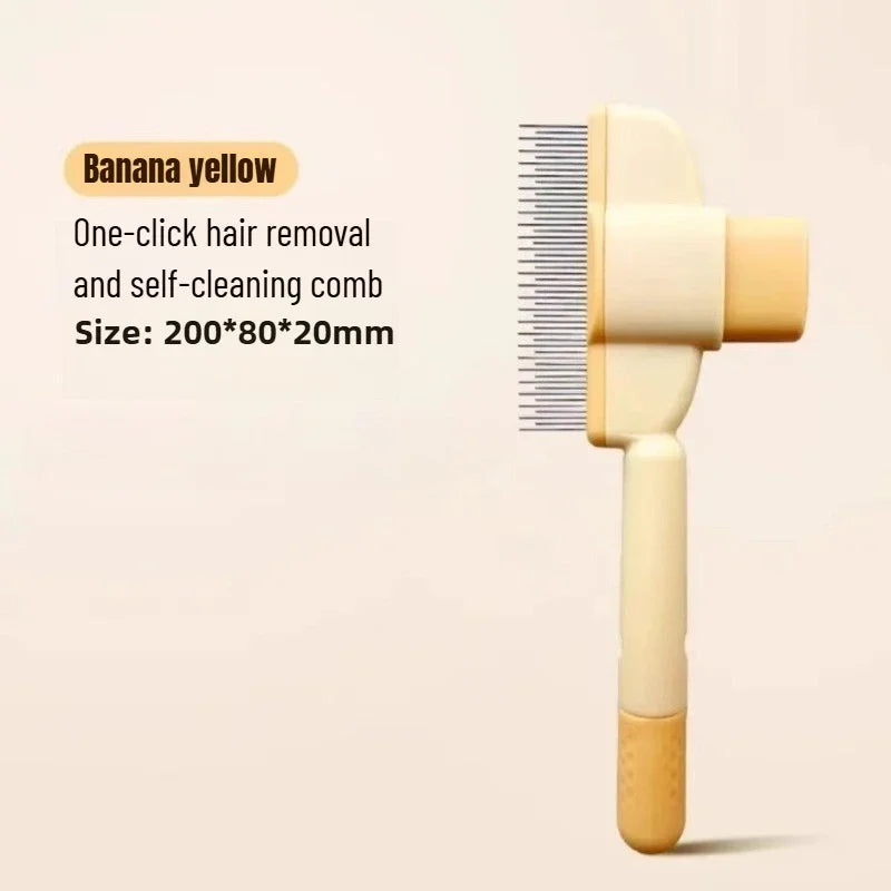 Pet One Button Self Cleaning Pet Grooming Gloves Brush Comb Hair Remover and Massage Tool for Cats and Dogs Easy Grooming