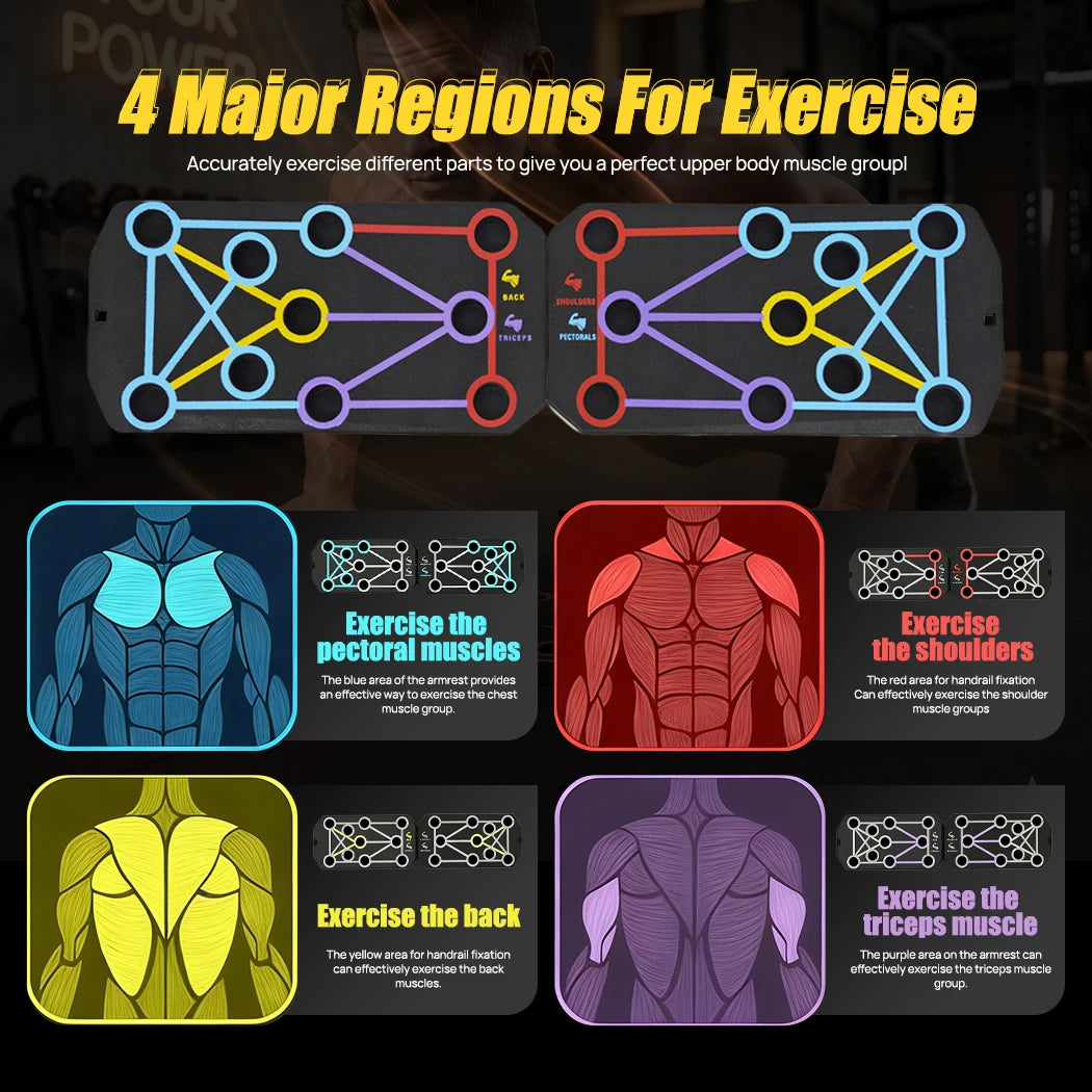 Foldable Push Up Board Multi-Position Home Gym Fitness Workout Pushup Stand