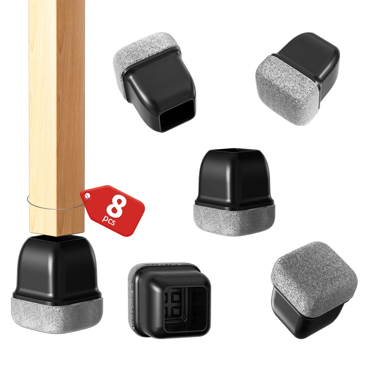 Chair Leg Floor Protectors Felt Foot Cover Silicone Diagonal with Thick Wrap Felt Pads Furniture Table Feet Protect Floors