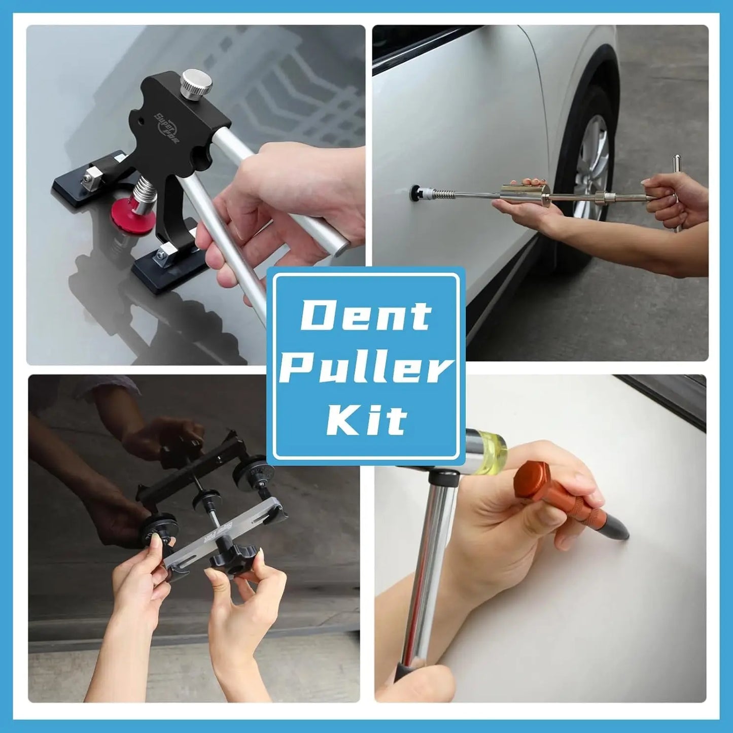 Super PDR Car Body Dent Repair Tool Professional Paintless Dent Removal Tool Set DIY Dent Puller Repair Tool with Slide Hammer