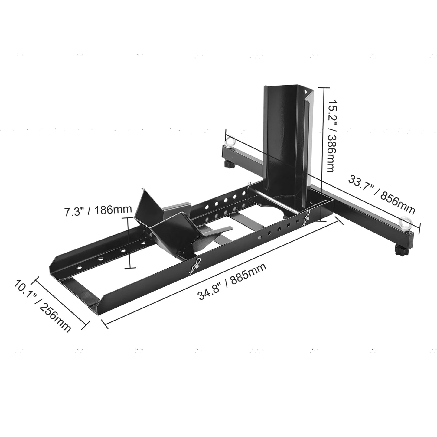 SucceBuy Motorcycle Wheel Chock Upright 1800lbs Heavy duty Steel Motorcycle Front Wheel Stand with Adjustable Hole For Motorbike