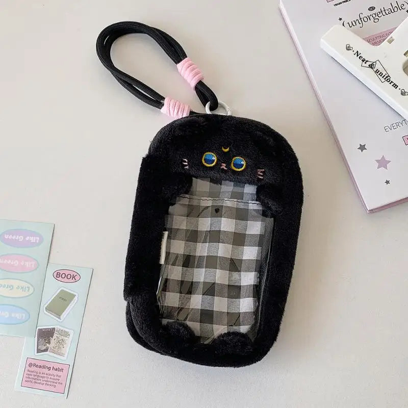 Cartoon Plush Doll Dustproof Storage Bag Doll Display Bag With Keyring Mini Mystery Box Dolls Organizer Pouches For 15cm Doll