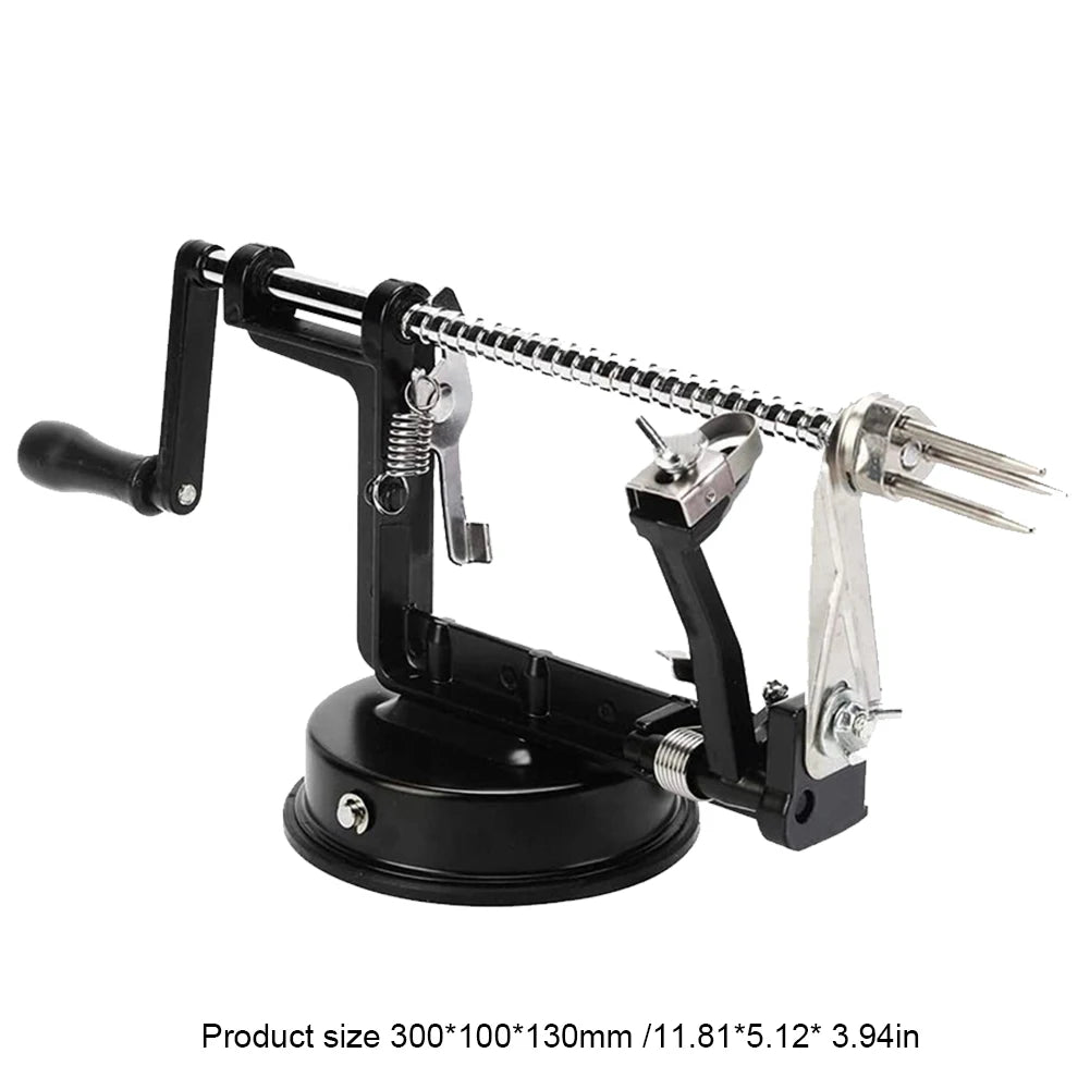 3 in 1 Apple Peeling Machine Rotary Fruit Peeler Slicing Machine Stainless Steel with Suction Base for Household Kitchen