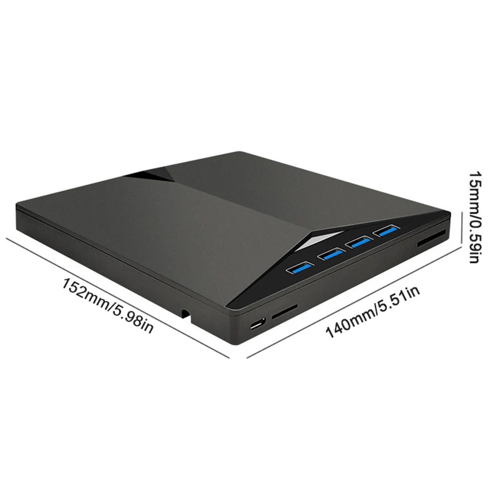 7-in-1 USB 3.0 TypeC External CD DVD RW Optical Drive Plug-and-Play Slim for Windows 11/10/8/7/Linux/ OS