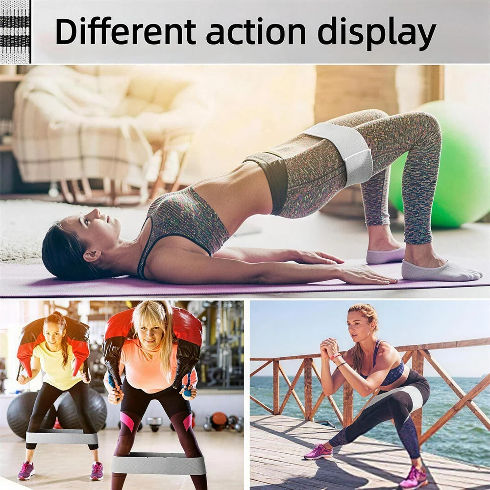 Crochet Gradient Color Resistance Band Deep Squat Buttocks Shaping Men and Women Single Training Ring Fitness Elastic Band