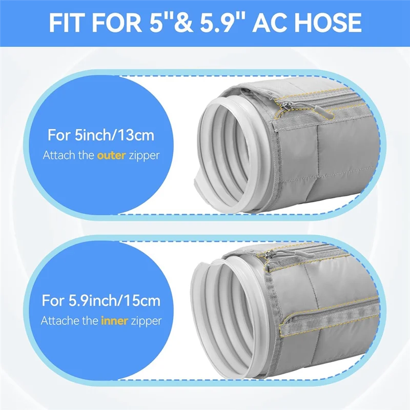 ABKY-Portable Air Conditioner Hose Cover For 5" & 5.9" Diameter AC Exhaust Hoses Tube For Heat Reduction