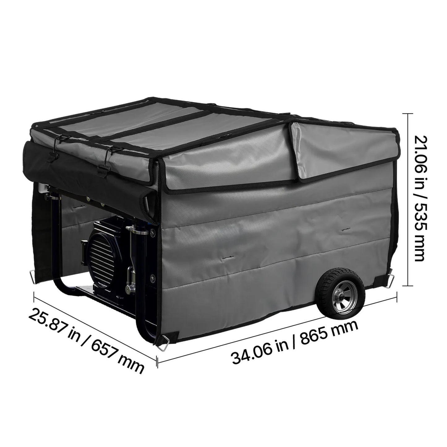 SucceBuy Generator Cover 34x24x21In Waterproof Universal Generator Cover for Most Generators 3500-12000W with 420D Oxford Fabric